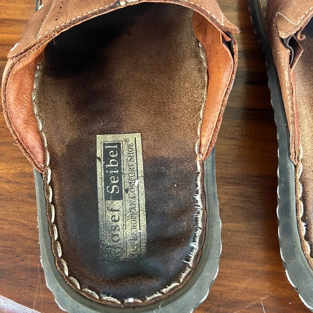 Josef Seibel Leather Slides Size 44